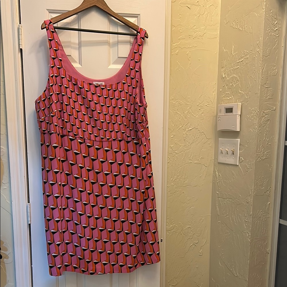 Pink Geometric Patterned Women's Dress